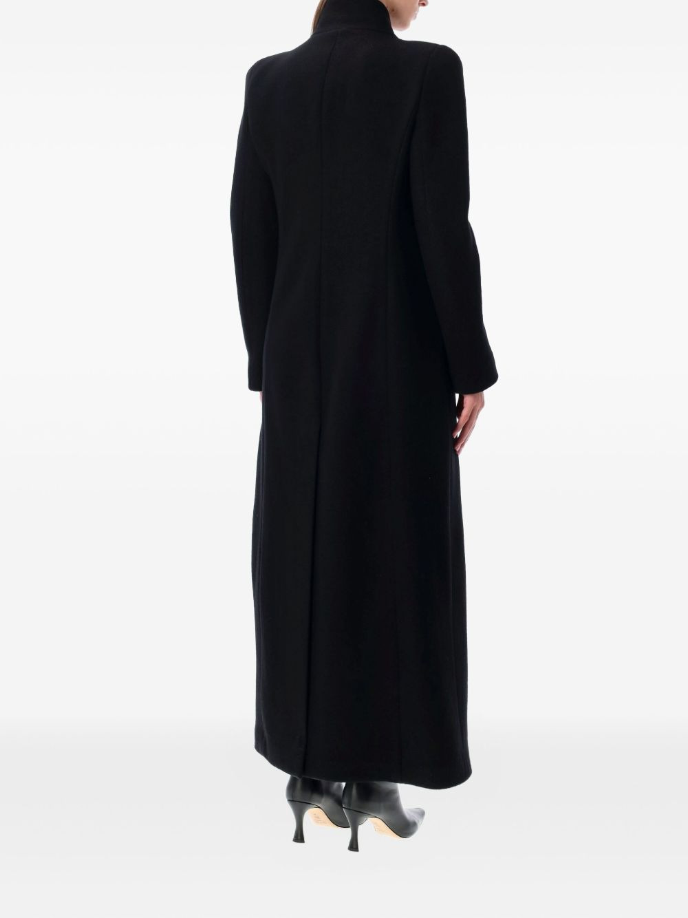 concealed-fastening virgin-wool coat - 2