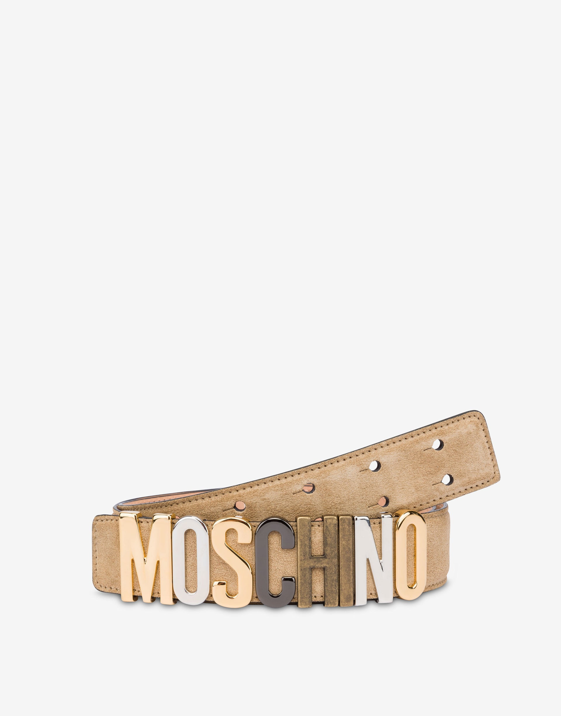 MIXED LETTERING LOGO CALFSKIN BELT - 2