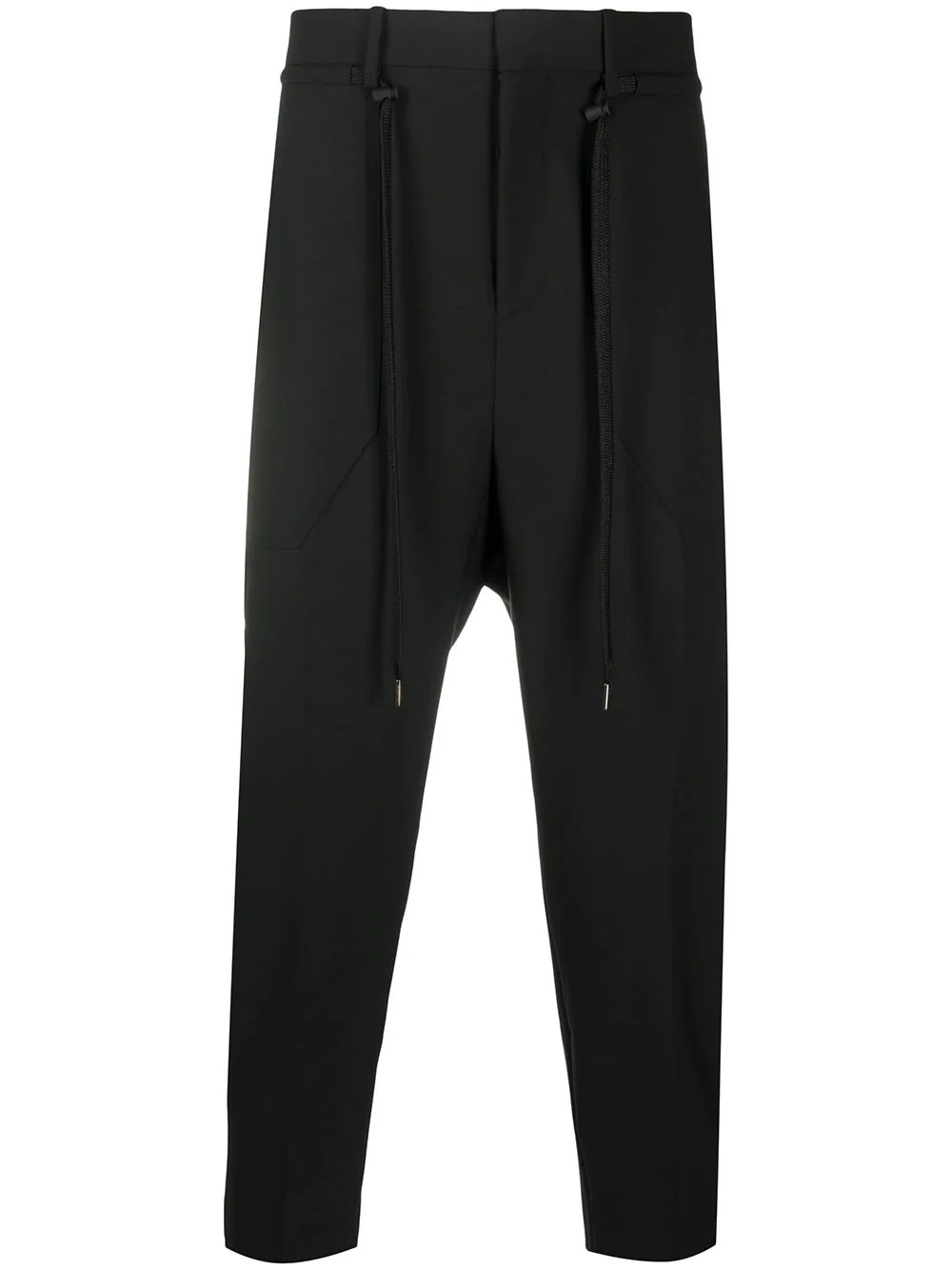 cropped drawstring trousers - 1