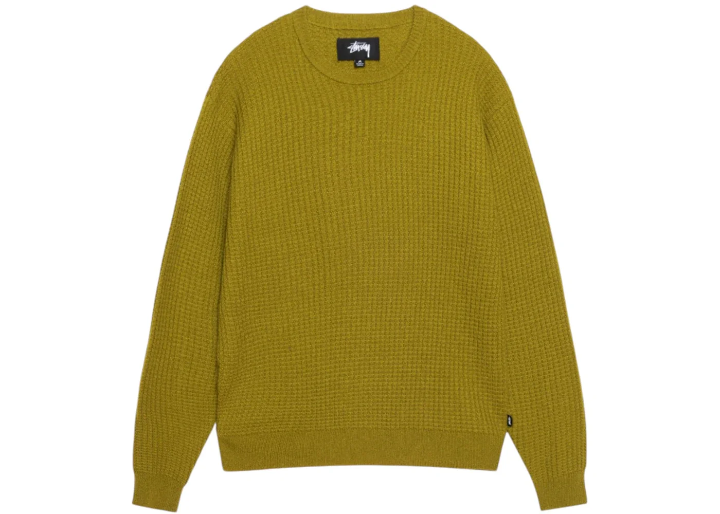 Stussy Waffle Knit Cashmere Crew Moss - 1