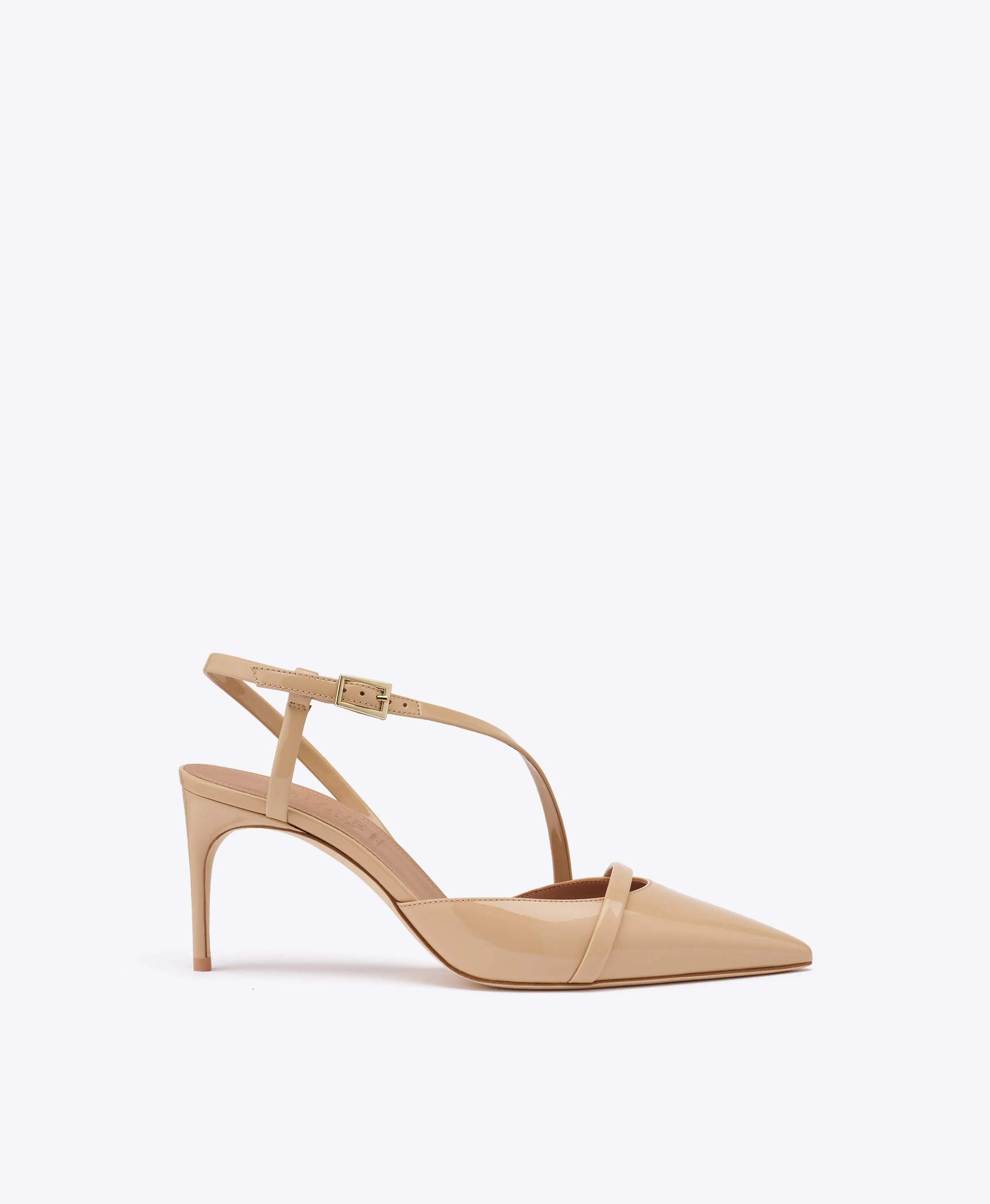 Valeria 70 Buff Patent Slingbacks - 1