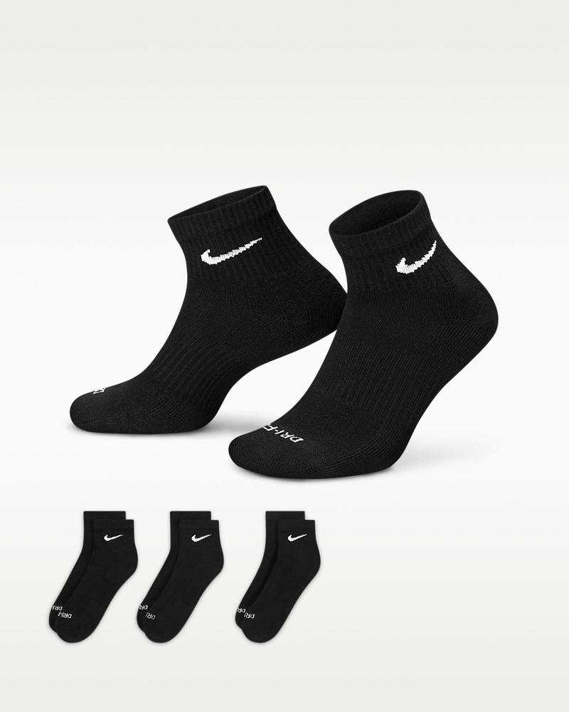 Nike Everyday Plus Cushioned Training Ankle Socks (3 Pairs) 1