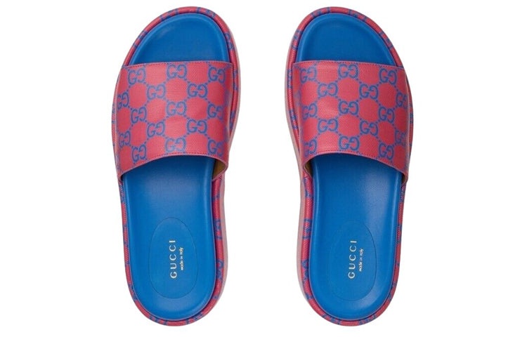 (WMNS) Gucci Platform Slide Sandal 'Jumbo GG -Fuchsia Blue' 734913-FABJF-5614 - 3