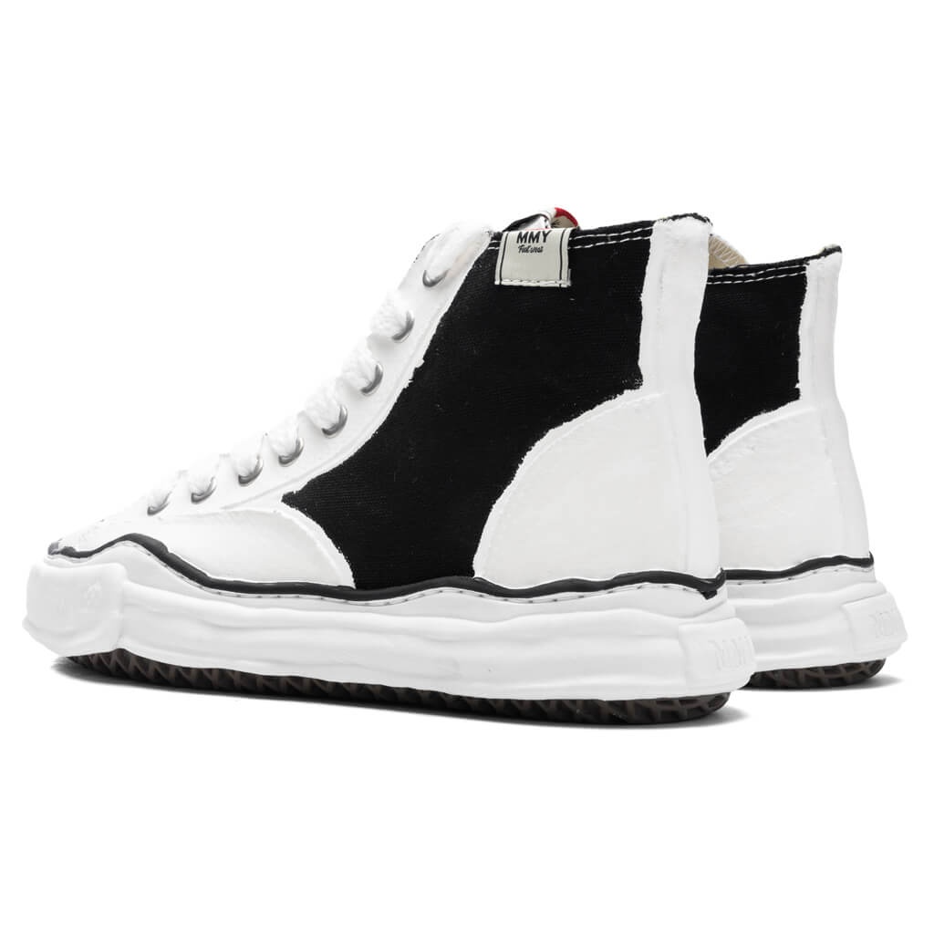 MAISON MIHARA YASUHIRO PETERSON HIGH OG SOLE RUBBER PAINTED CANVAS SNEAKER - BLACK/WHITE - 3