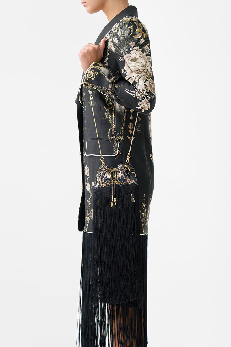 CAMILLA DRAWSTRING POUCH WITH FRINGING outlook