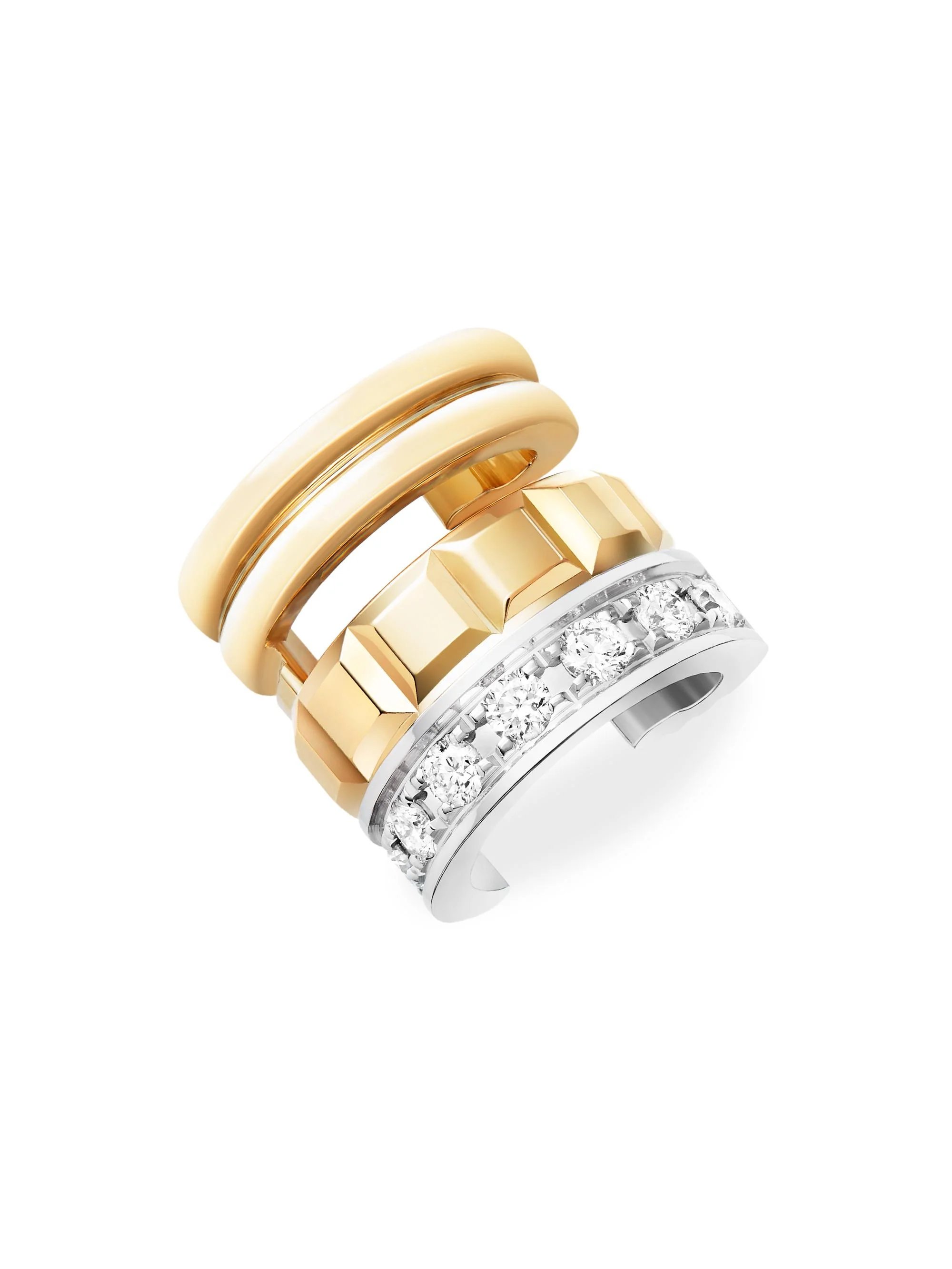 Women's Quatre Radiant Edition Two-Tone 18K Gold & 0.14 TCW Diamond Single Clip-On Earring - Yellow - 1