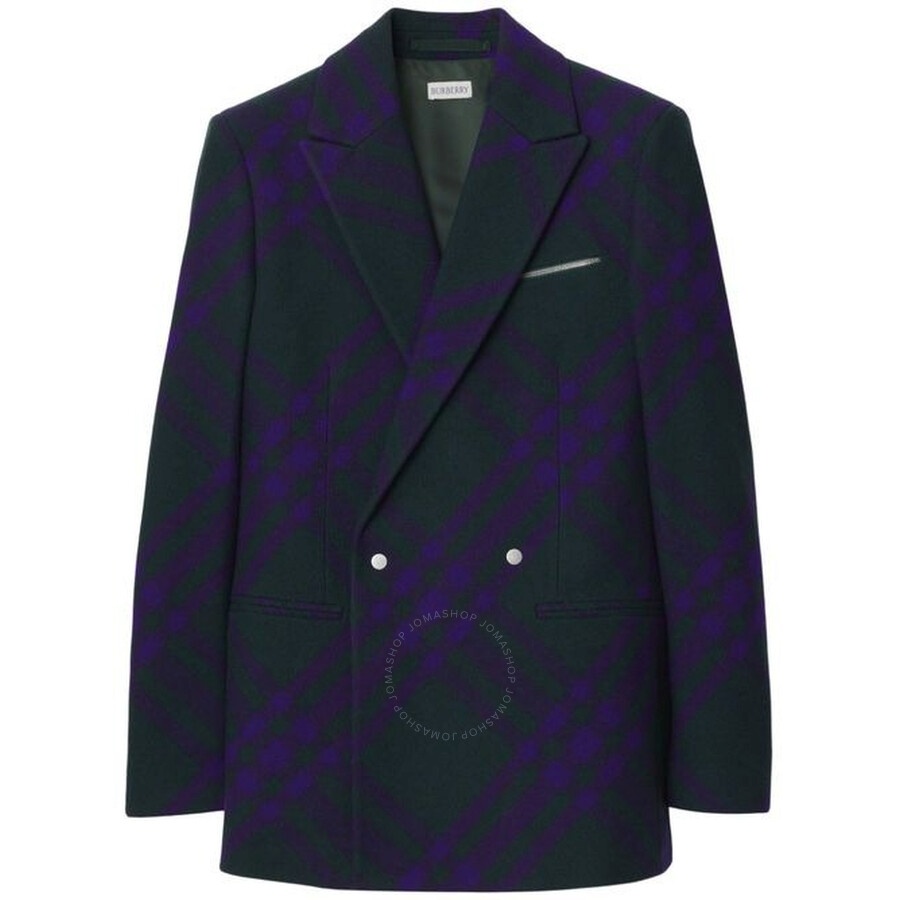 Burberry Ladies Wool Check Print Blazer - 1