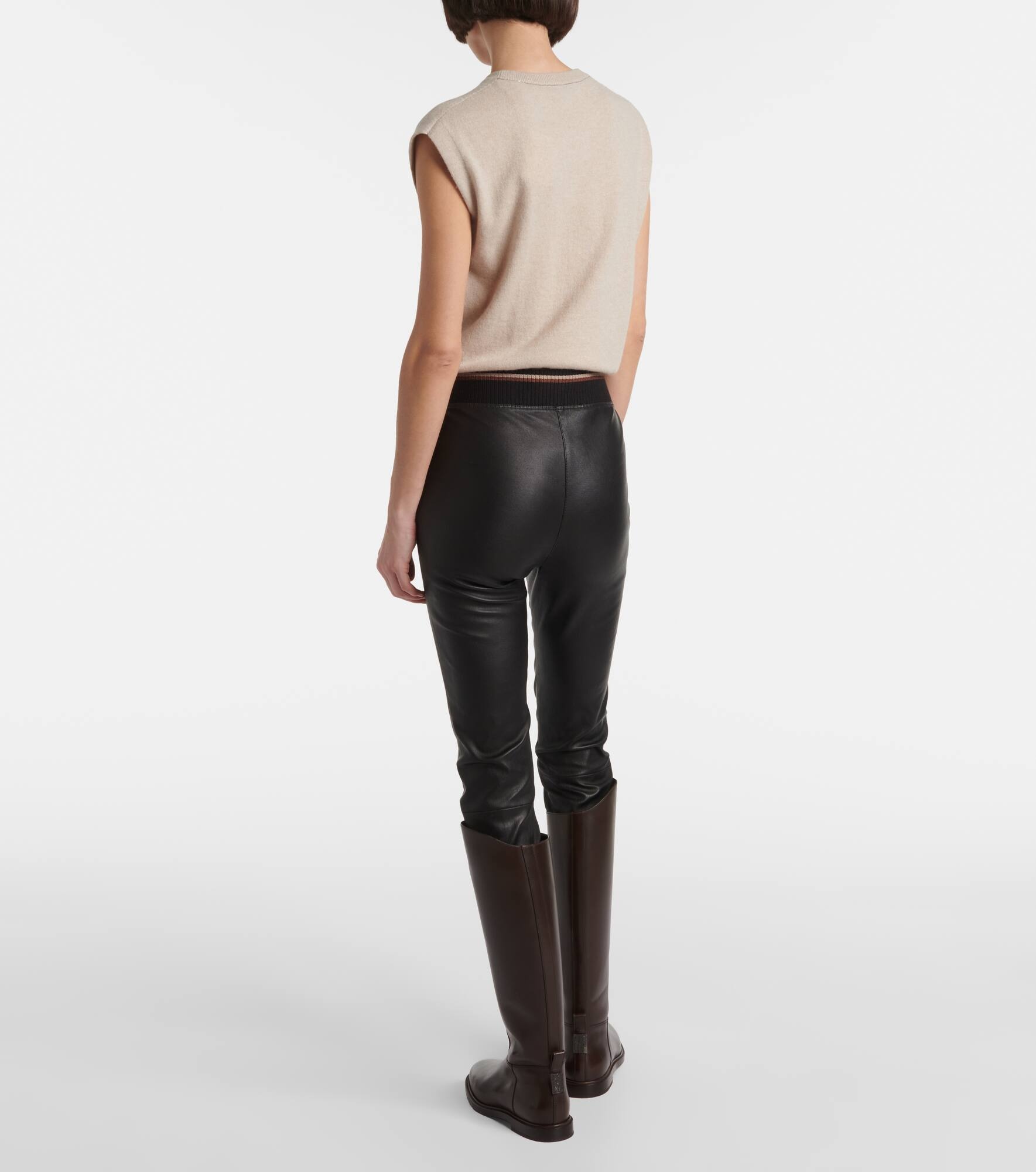 Leather slim pants - 3