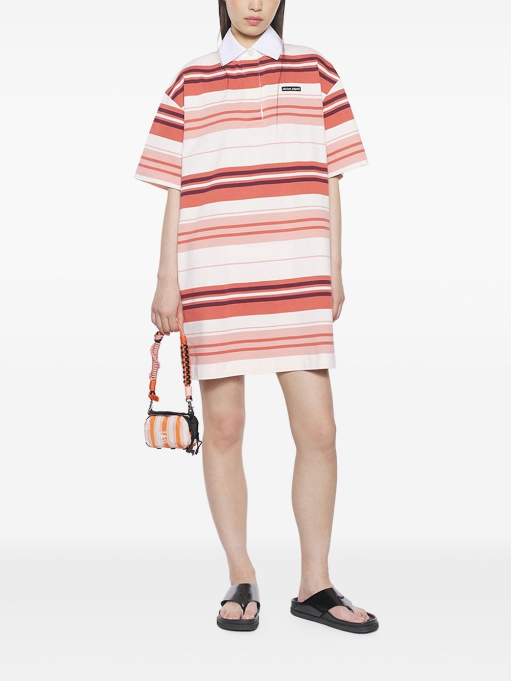 striped polo mini dress - 2