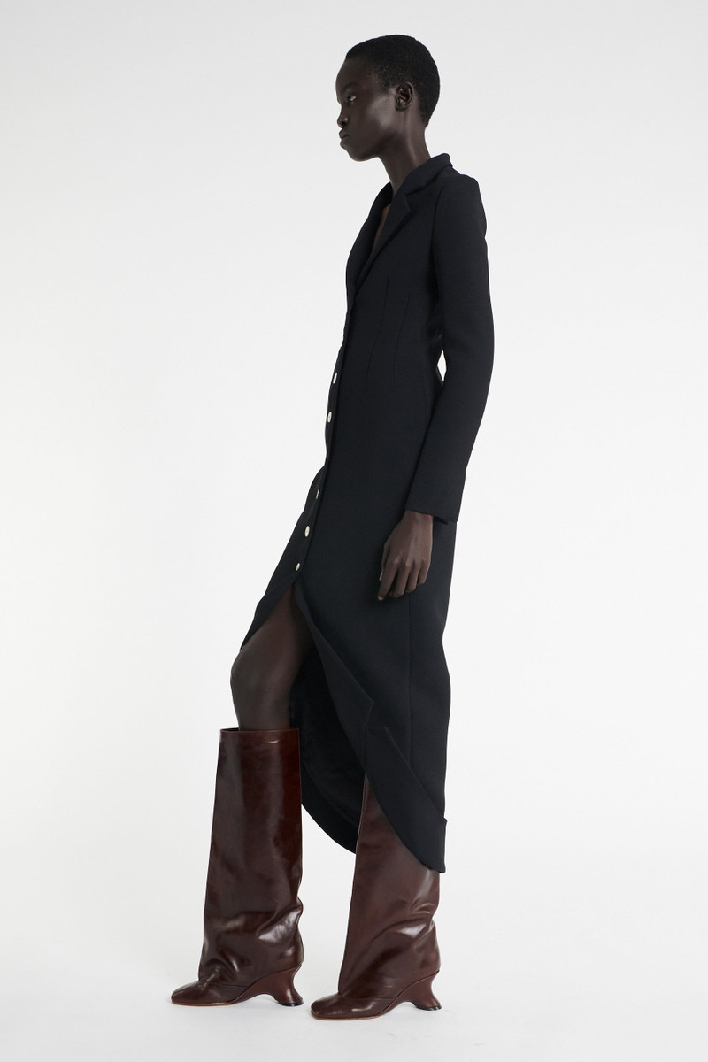 A.W.A.K.E. MODE TAILORED SHIRT DRESS WITH JACKET COLLAR AT HEM BLACK outlook