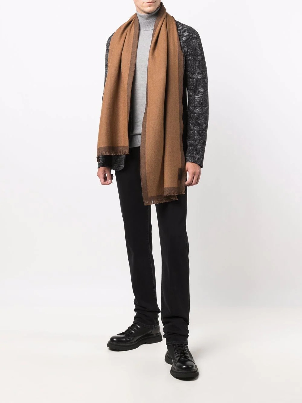 contrast-trim knit scarf - 2