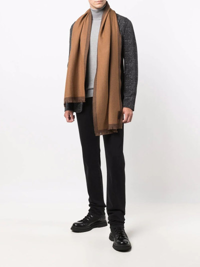 Z Zegna contrast-trim knit scarf outlook