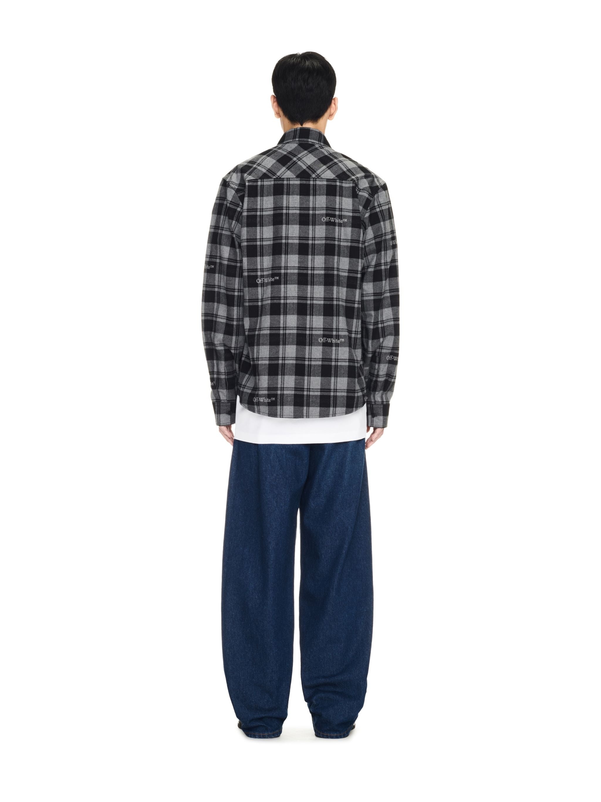 Dark Grey/black Check Flannel Shirt - 4