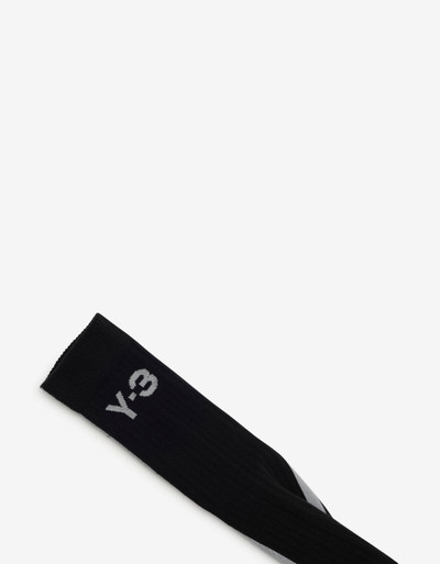 Y-3 Black Contrast Stripe Logo Socks outlook