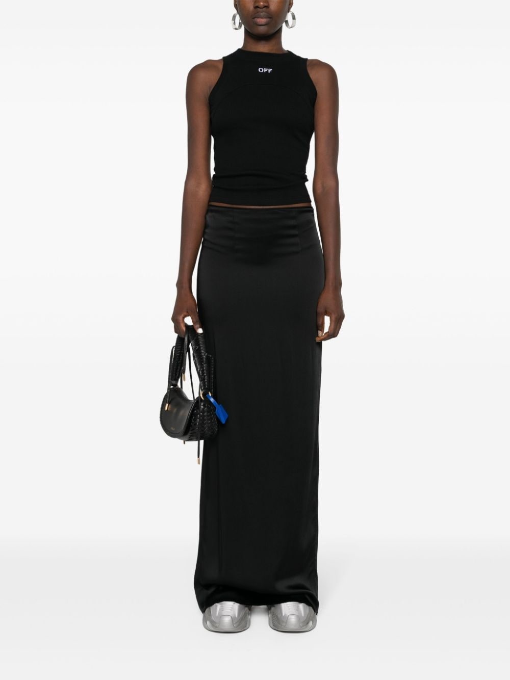 logo-embroidered ribbed tank top - 2