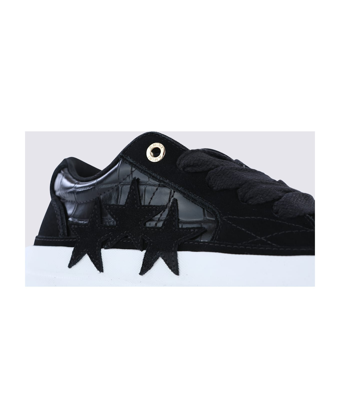 Black Leather Sunset Skate Sneakers - 4