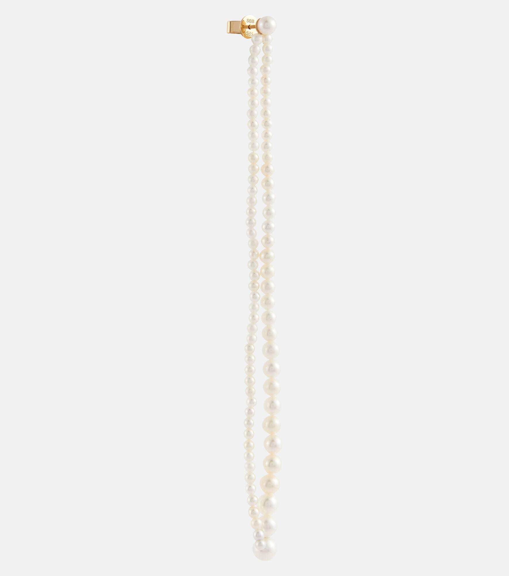 Promenade De Perles 14kt gold pearl drop earrings - 4