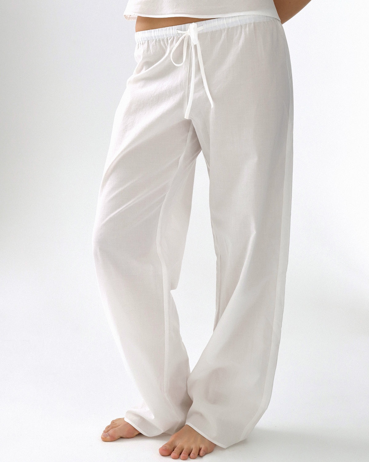 The Pant: Cotton Voile White - 3
