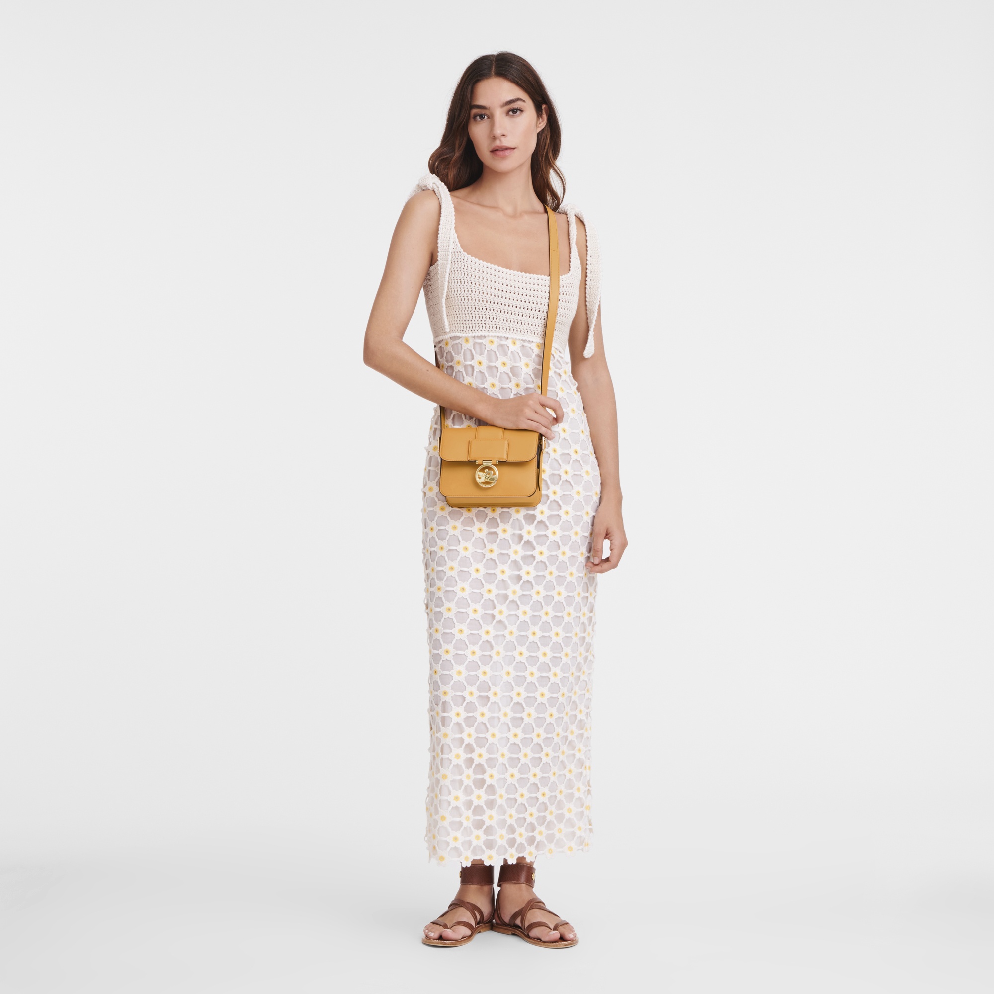 Box-Trot S Crossbody bag Apricot - Leather - 2