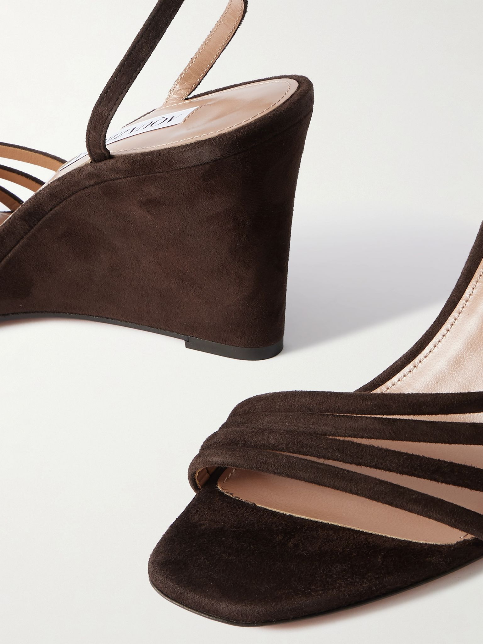 Latour 85 suede wedge sandals Chocolate - 4