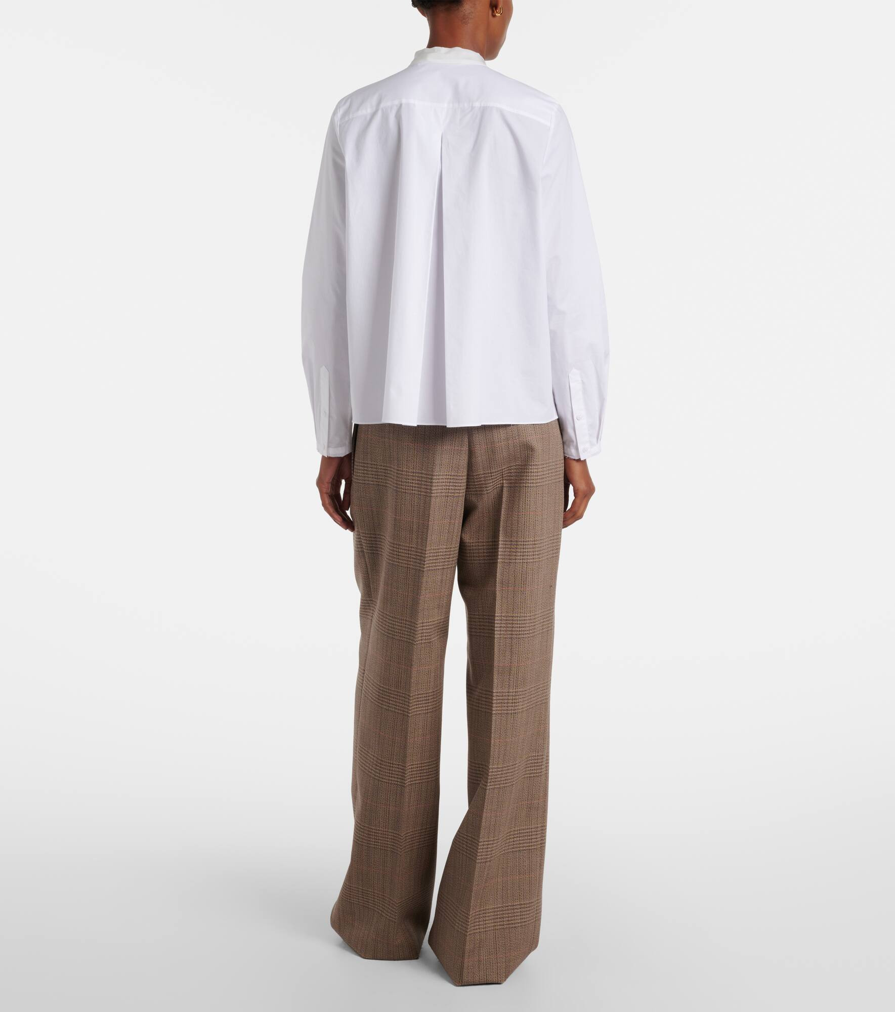 Pure Power bow-detail cotton-blend poplin shirt - 3