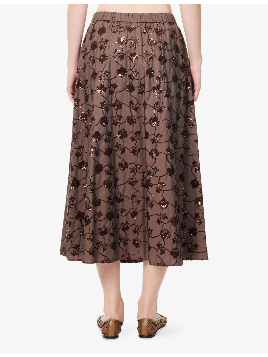 Tempra Sequin-Embellished Cotton Midi Skirt - 4
