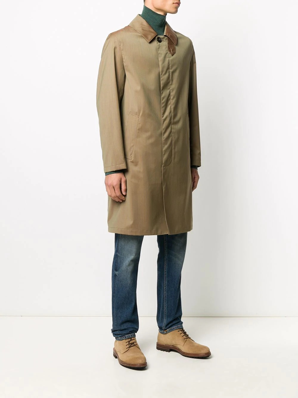 single-breasted wool car coat - 3