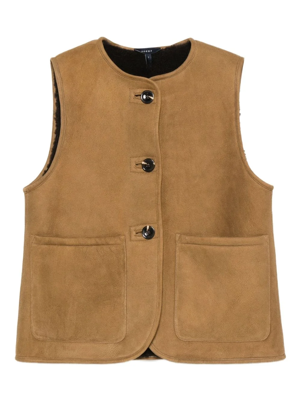 buttoned suede waistcoat - 1