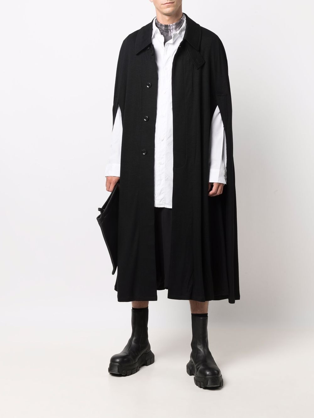 buttoned mid-length cloak - 2