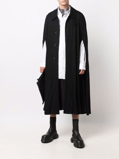 Yohji Yamamoto buttoned mid-length cloak outlook