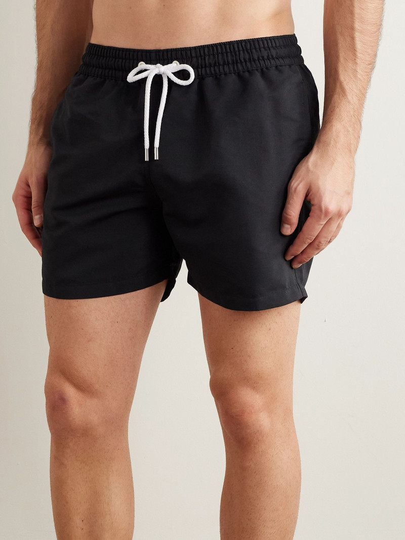 FRESCOBOL CARIOCA Rio Slim-Fit Short-Length Recycled Swim Shorts Black outlook