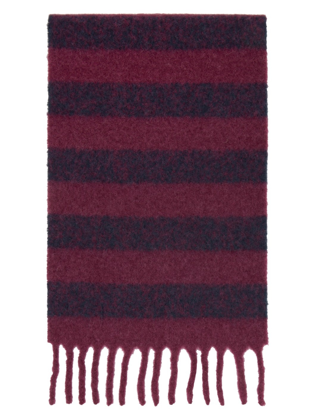 Burgundy & Navy Striped Scarf - 2