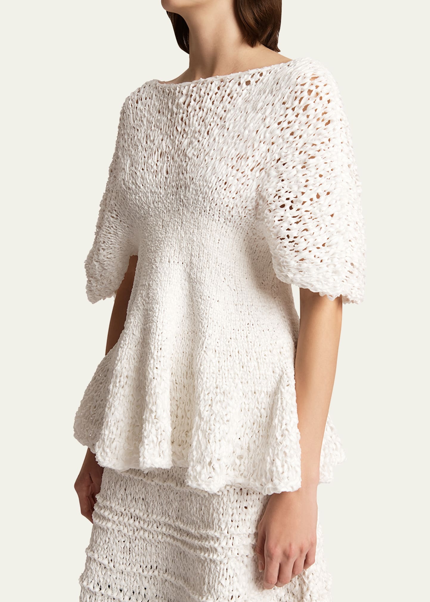 Mathilde Peplum Batwing Cotton Top - 4