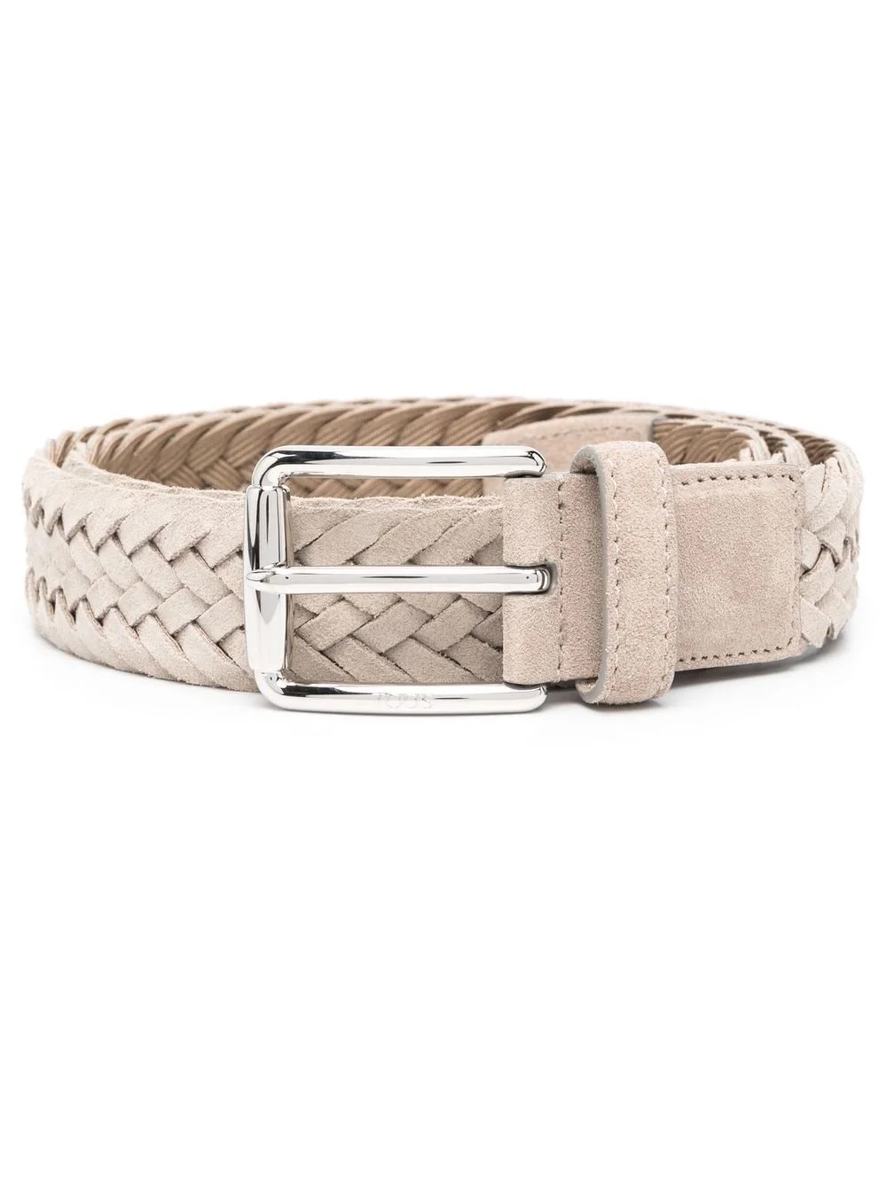 logo-engraved braided belt - 1
