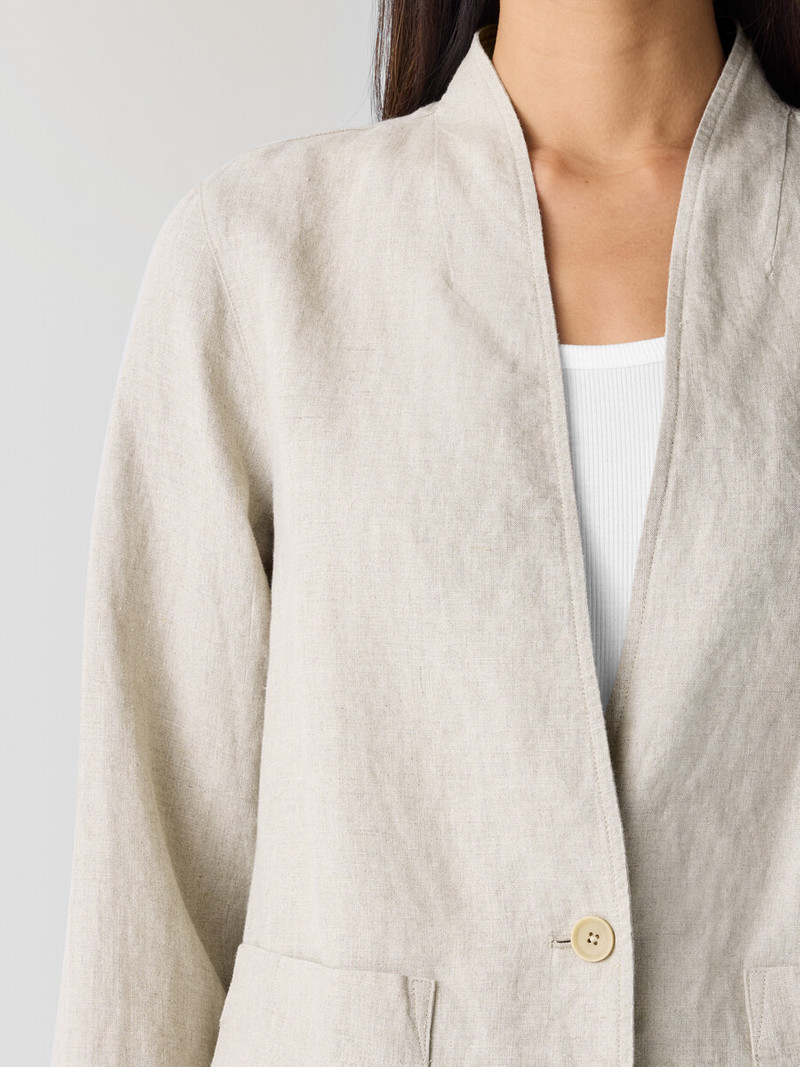 Organic Linen High Collar Jacket 5