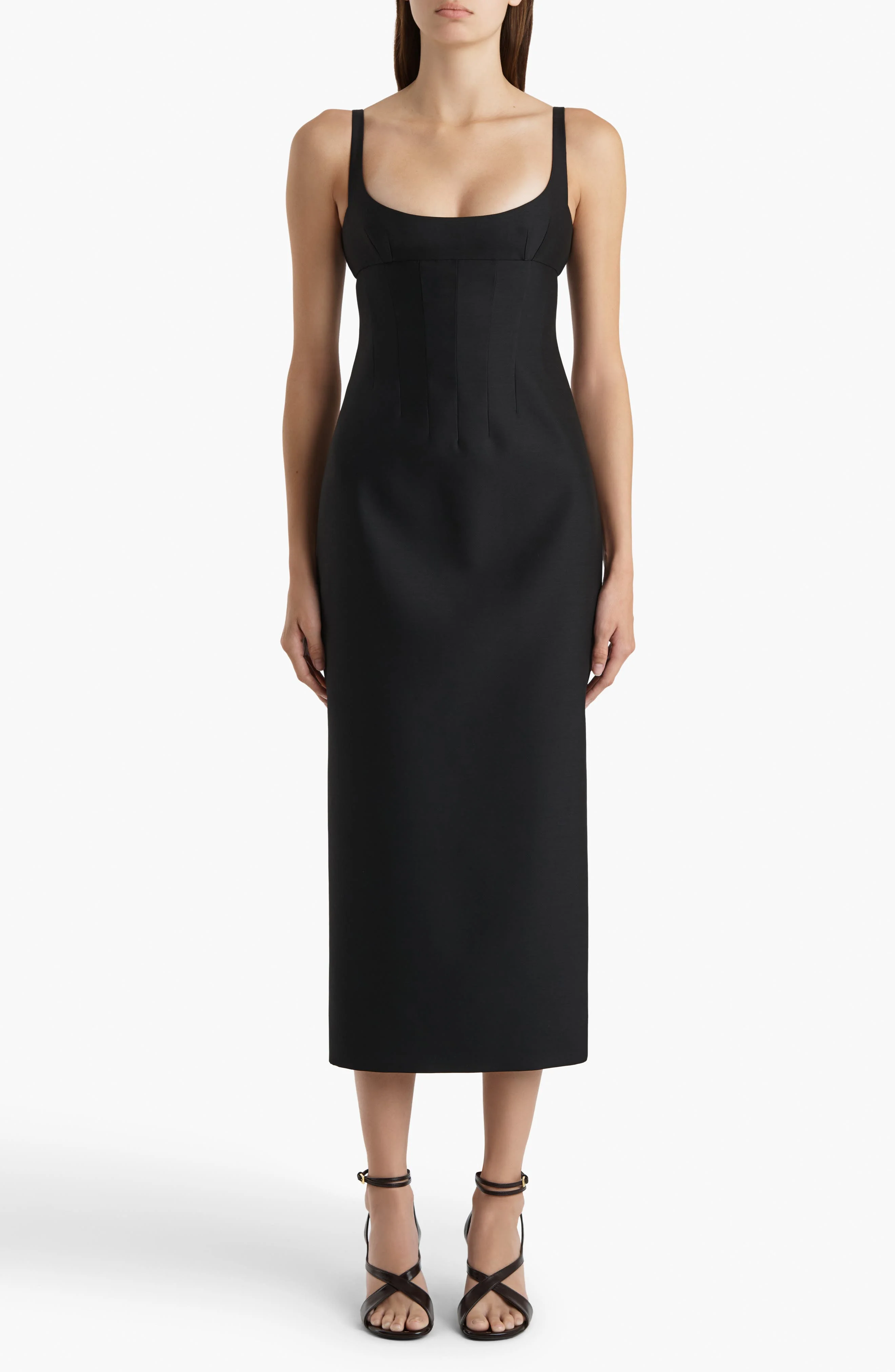 Khaite Lotte Virgin Wool & Silk Faille Sheath Dress in Black at Nordstrom - 1