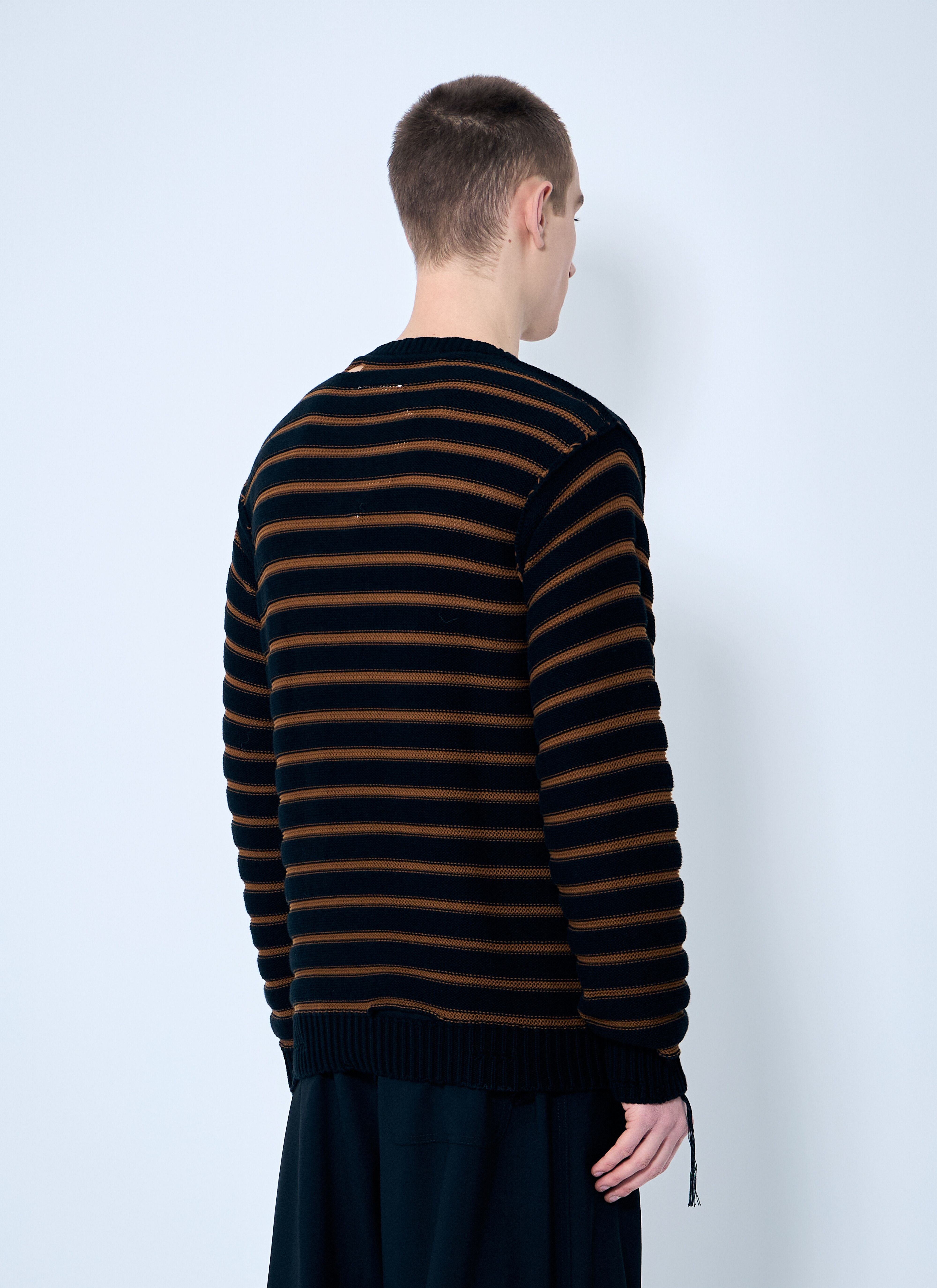 Striped Distressed Sweater - 4