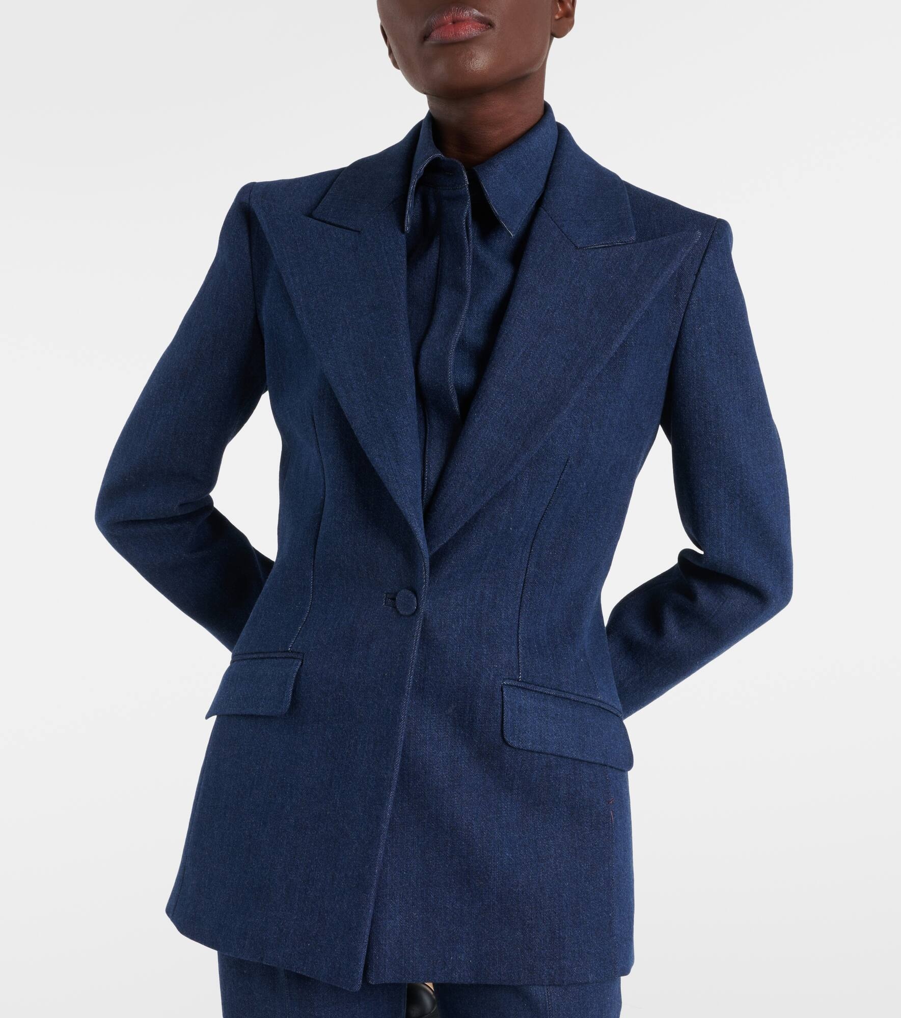 Leiva single-breasted denim blazer - 6
