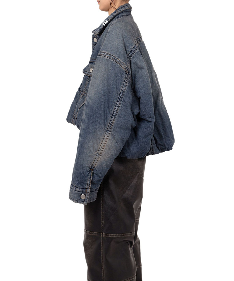 Roll-up Hem Puffer Denim Jacket 12