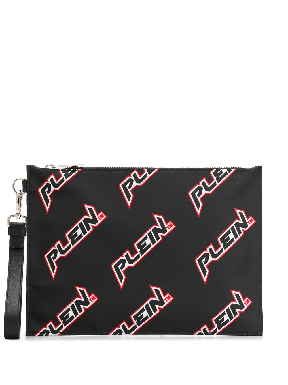 logo print clutch - 1
