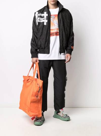 Heron Preston logo-print crinkled windbreaker outlook