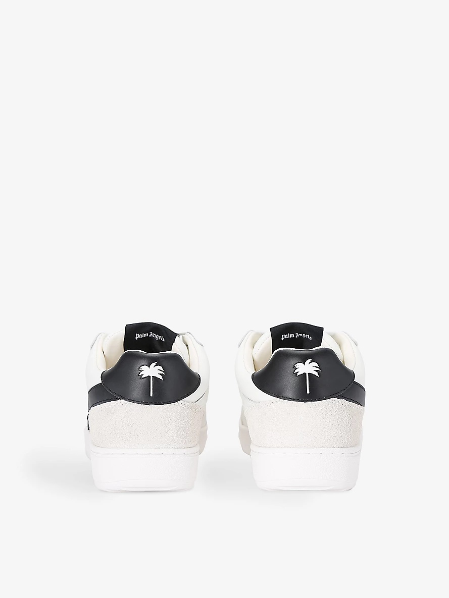 Palm beach brand-motif leather low-top trainers - 4