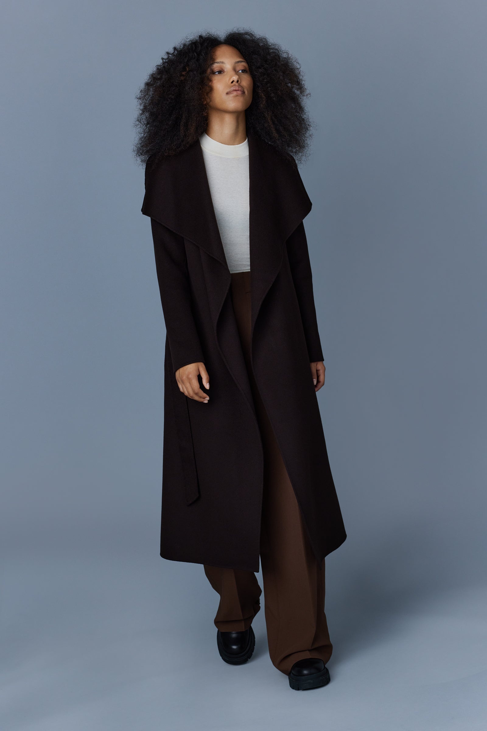 MAI Double-face wool wrap coat - 5