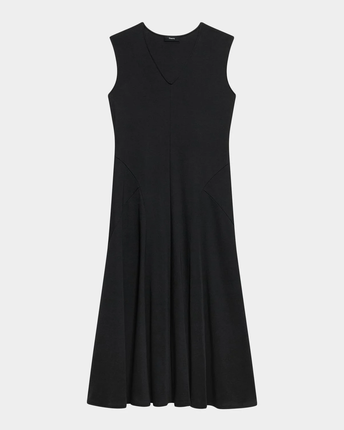 Easy Sleeveless Cotton V-Neck Midi Dress - 1