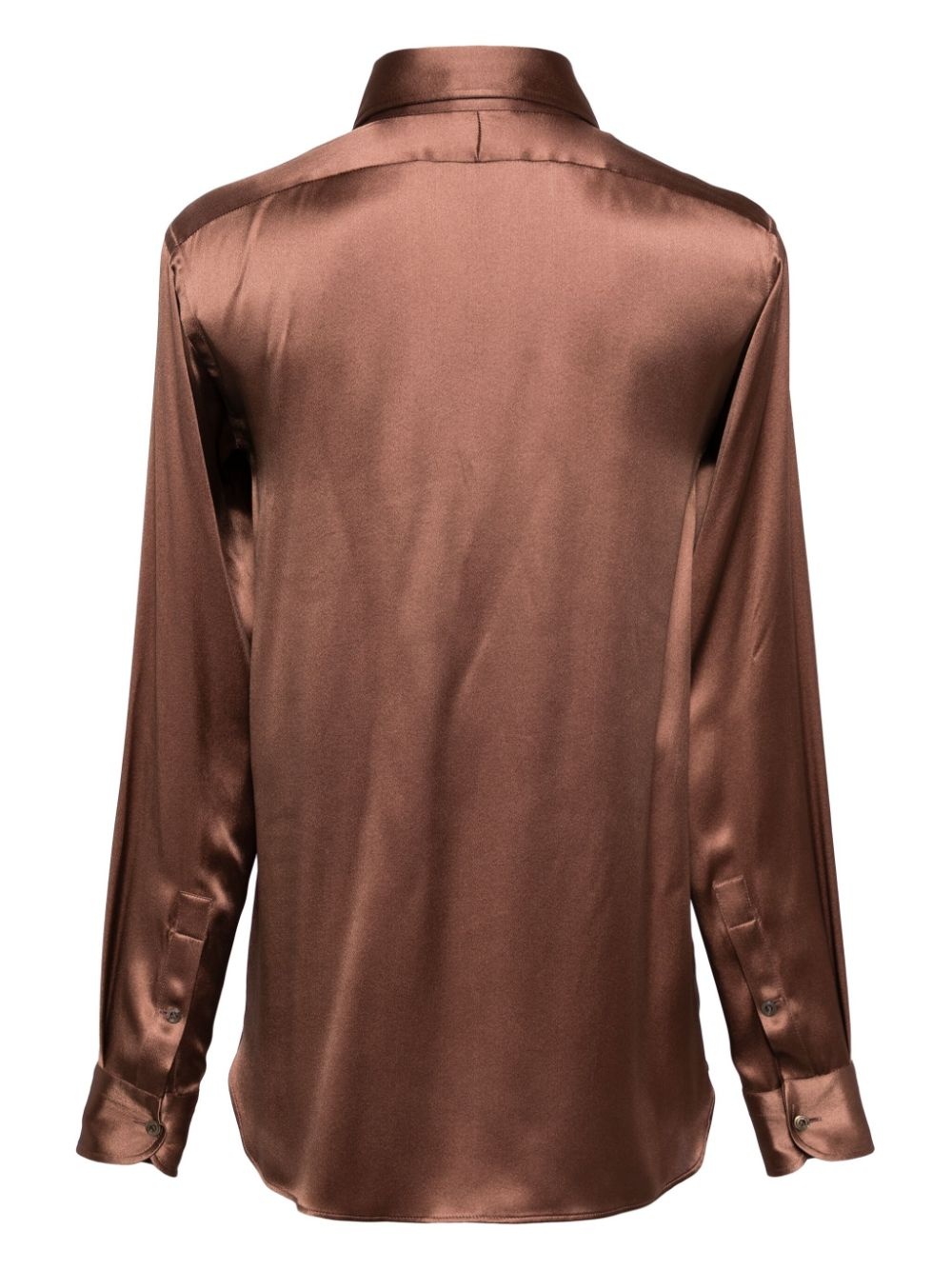 long-sleeved silk-satin shirt - 2