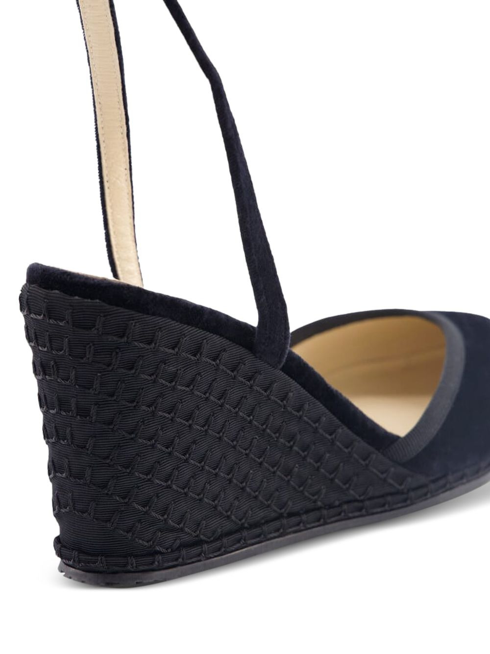 100mm velvet lace-up heeled espadrilles - 5
