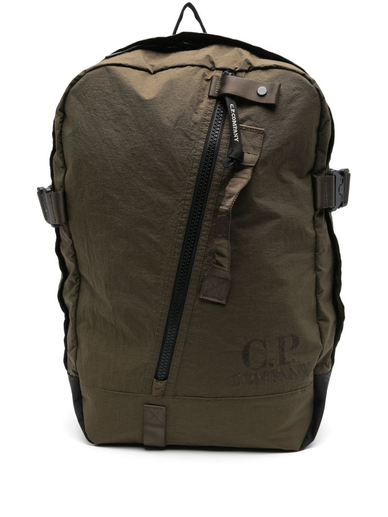 logo-embroidered backpack 1
