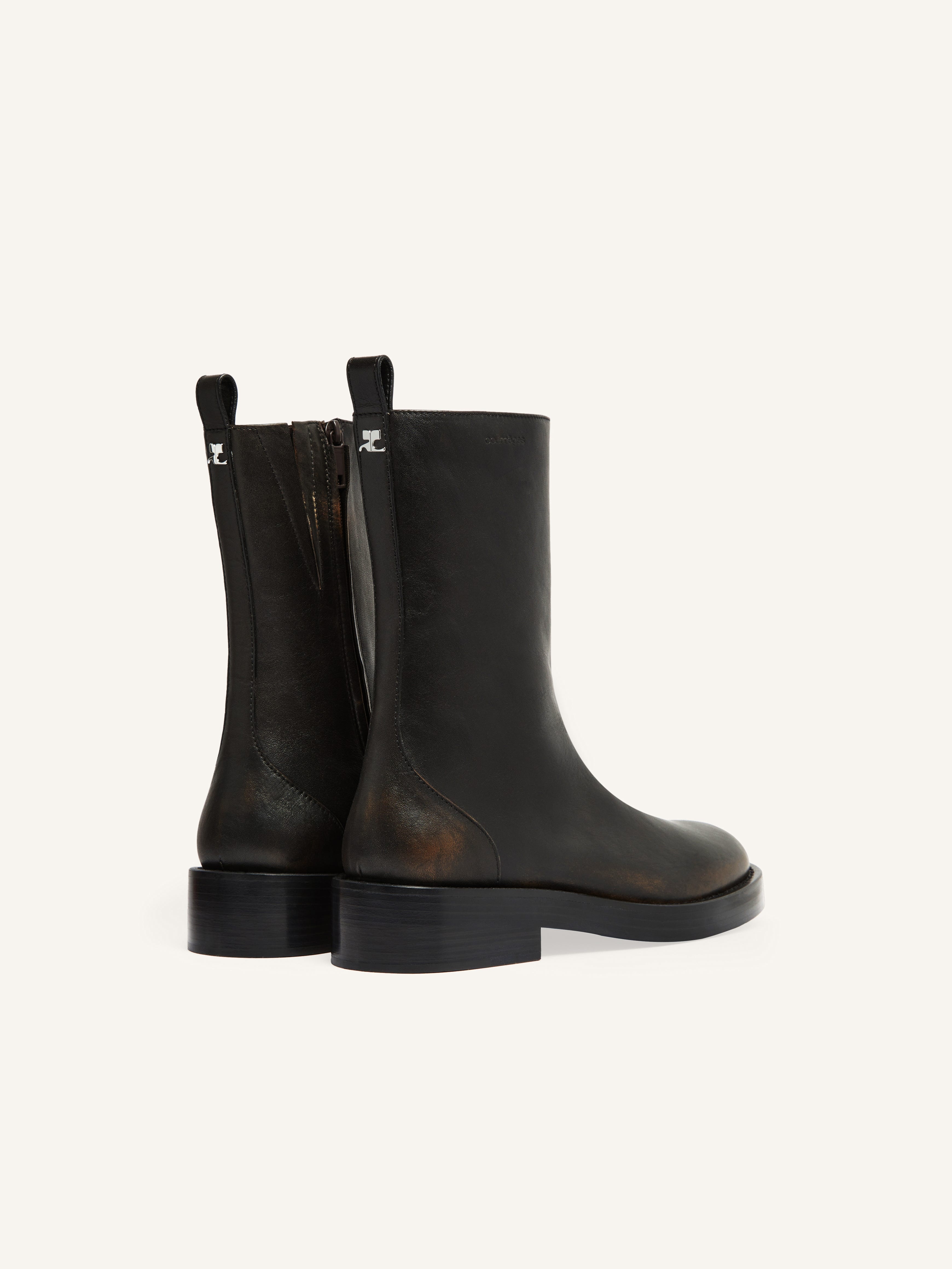 RIDER PATINA LEATHER BOOTS - 3