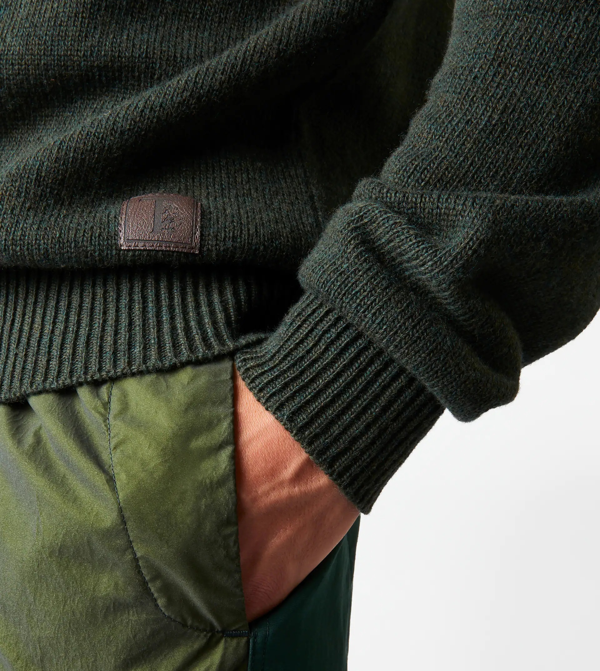 TOD'S CASHMERE BLEND TURTLENECK - GREEN - 5