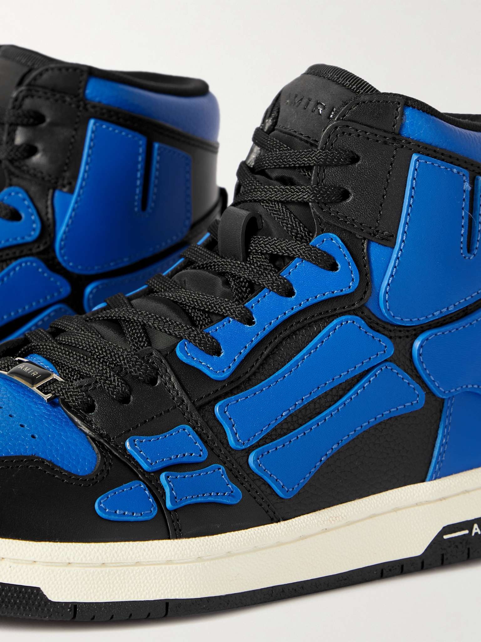 Skel-Top Colour-Block Leather High-Top Sneakers - 6